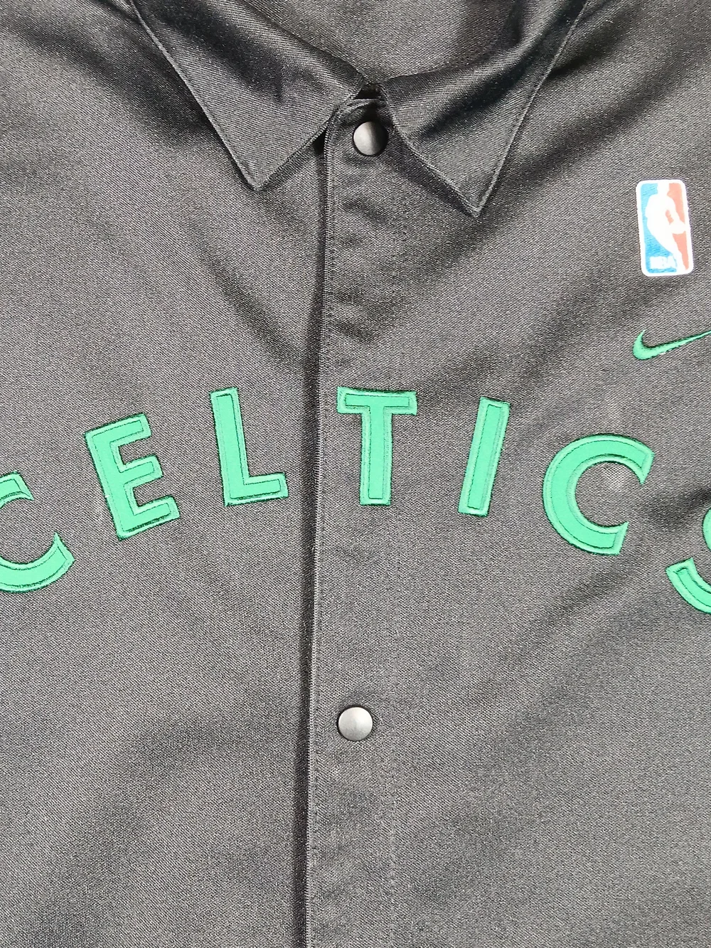 Nike Boston Celtics Rewind Shooting Shirt Mens 3XL Black Warm Up Snap Button 25